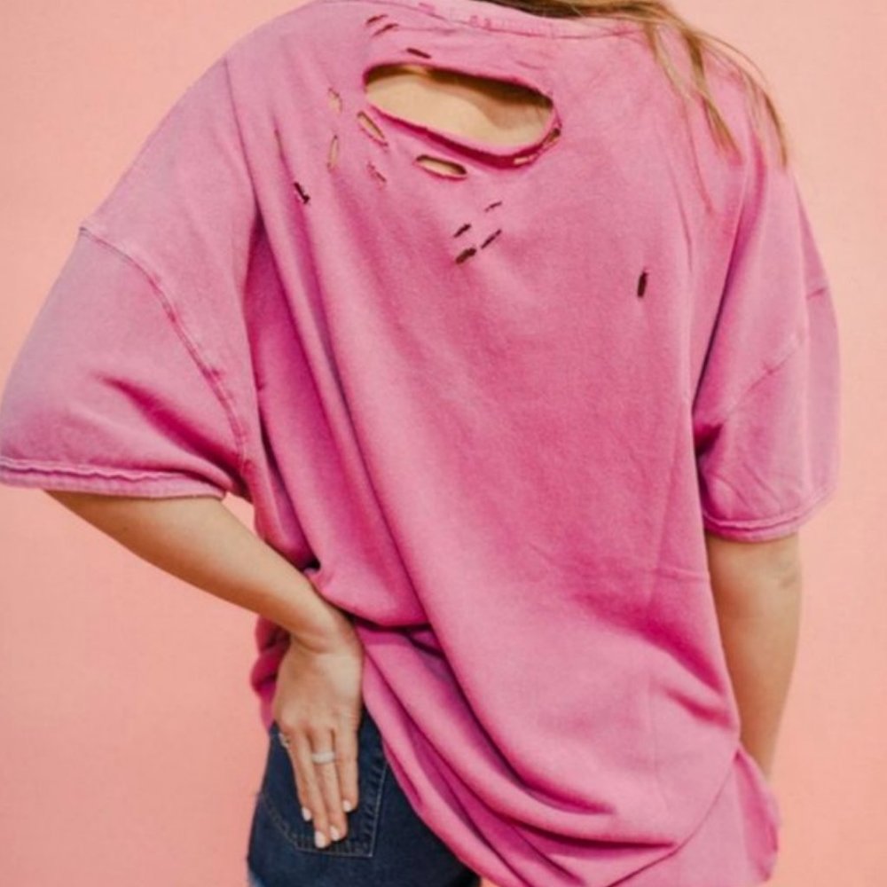 NWT ($58) Free People OVERSIZED t-shirt LAVENDER
